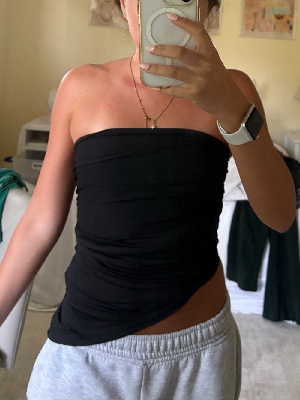 Strapless Black Tube Top - Minimal Women's Top